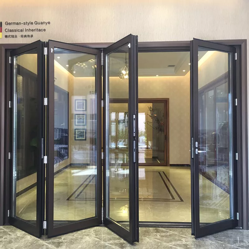 Porte pliante en alliage d'aluminium avec isolation thermique