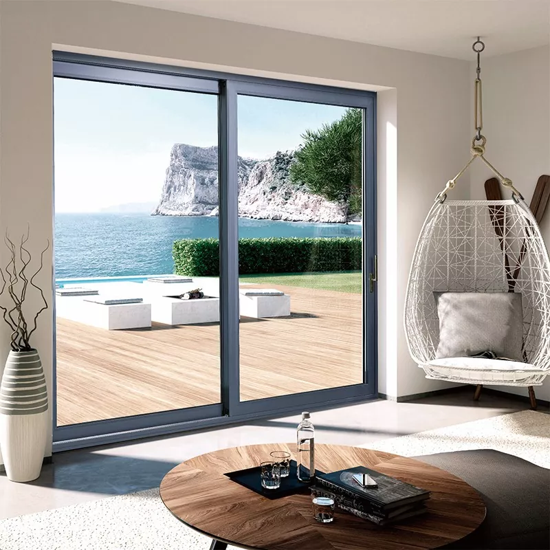Porte coulissante en alliage d'aluminium avec isolation thermique