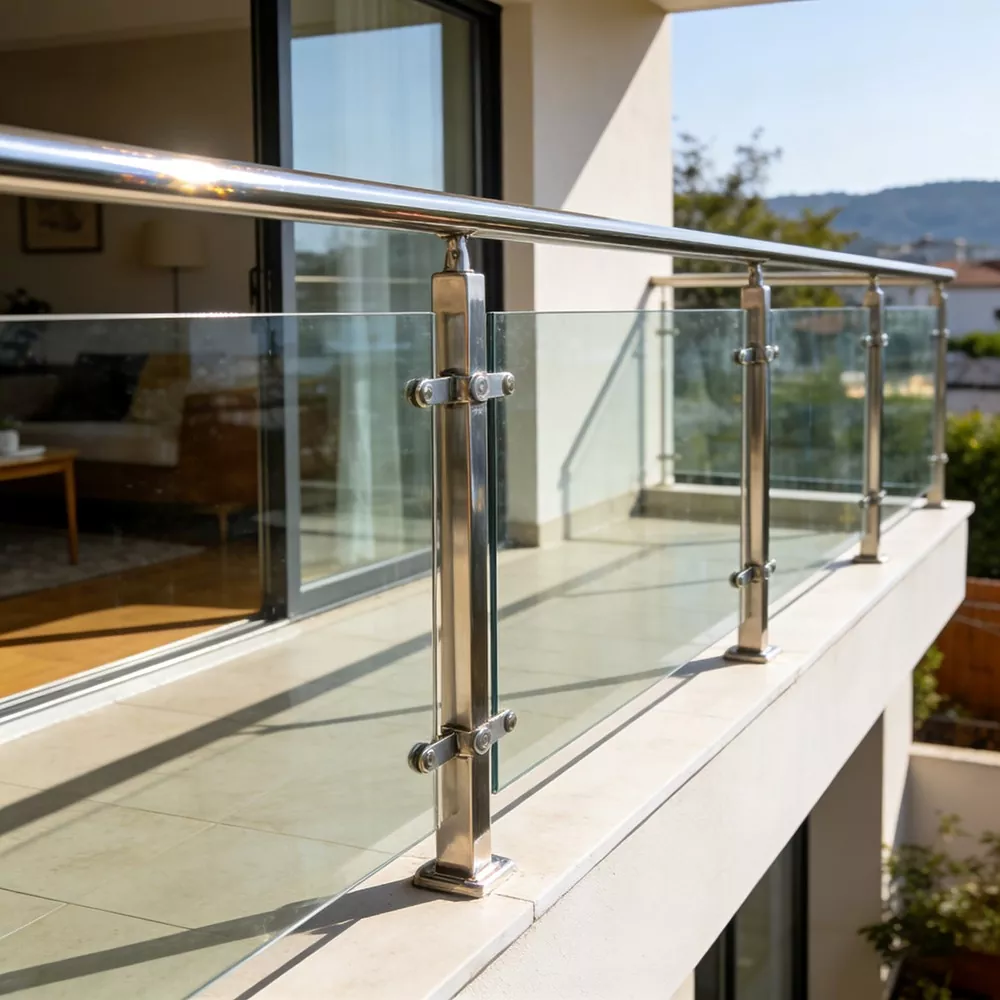 Garde-corps en verre en acier inoxydable